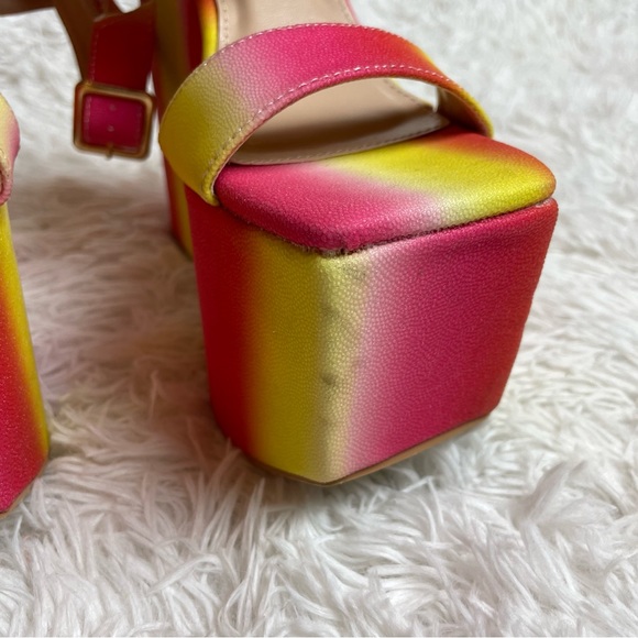 Ariyah Platform Heels Wedges Lemon Drop by Privileged Dolls Kill Ombré - Picture 9 of 16